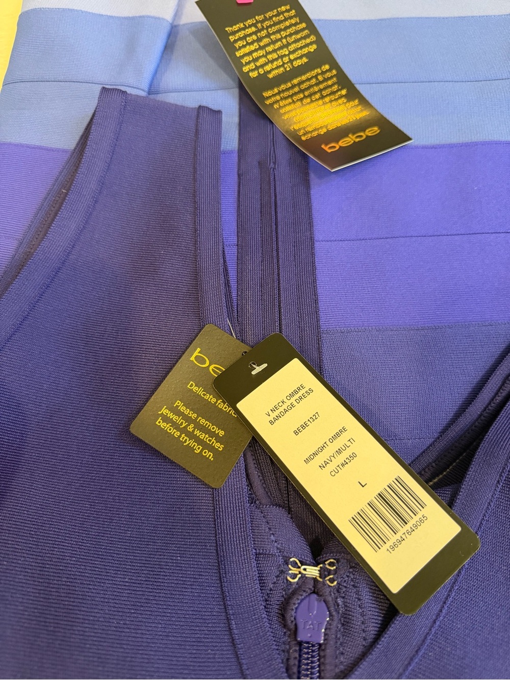 Bebe Blue Panel Bandage Dress - Picture 5 of 5